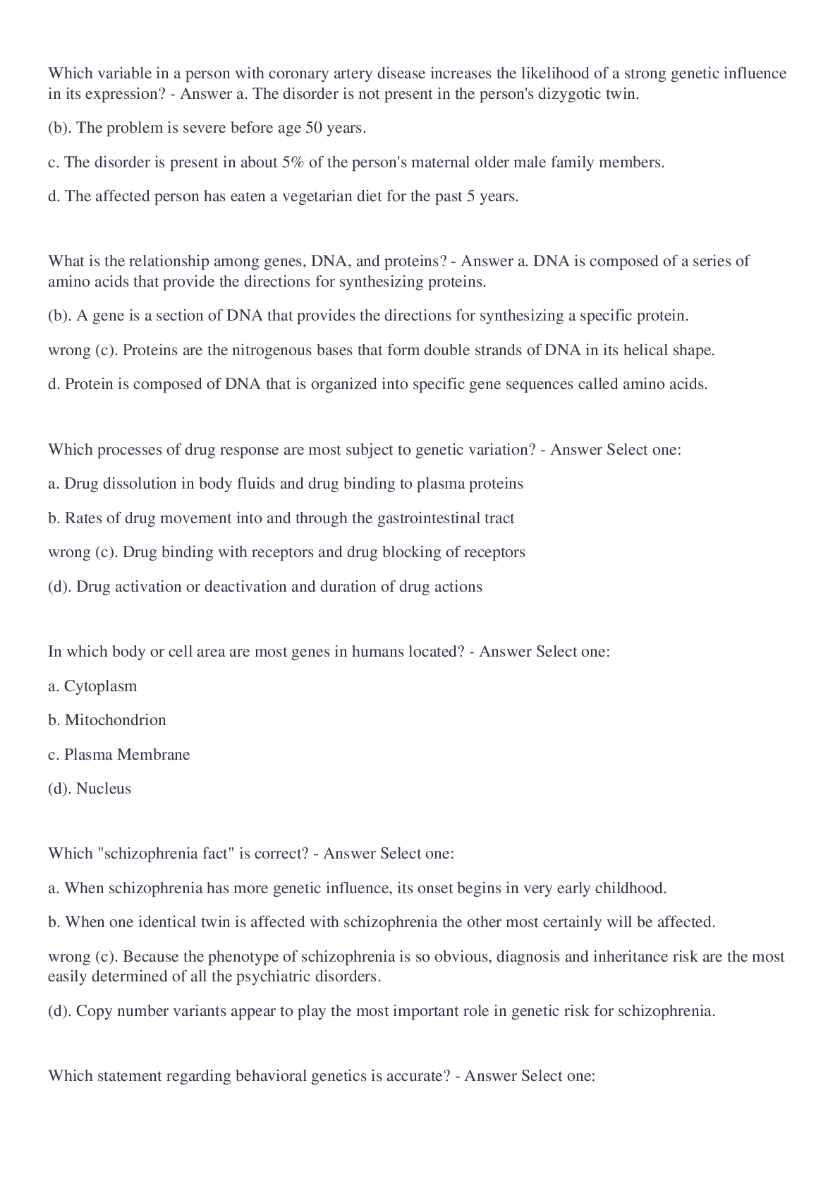 Preview image for AMNH American Museum of Natural History Genetics, Genomics, Genethics for Nursing Quiz 1 With Correct Answers 2022/2023